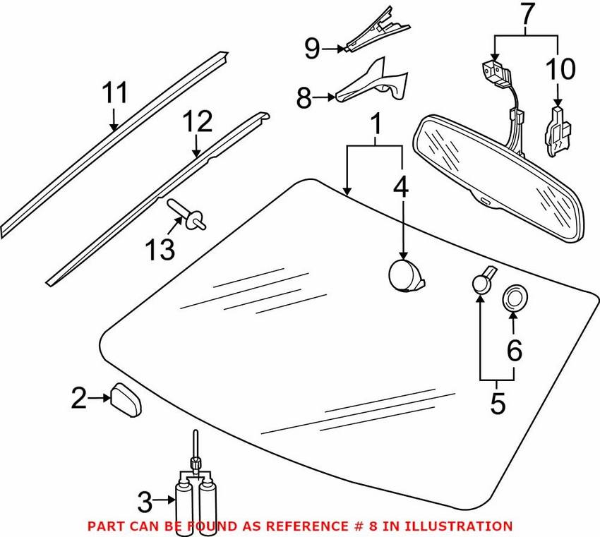 Audi Interior Rear View Mirror Cover 8T0857593ABEP5